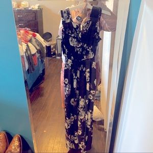 Navy BLue jumpsuit whith flowers